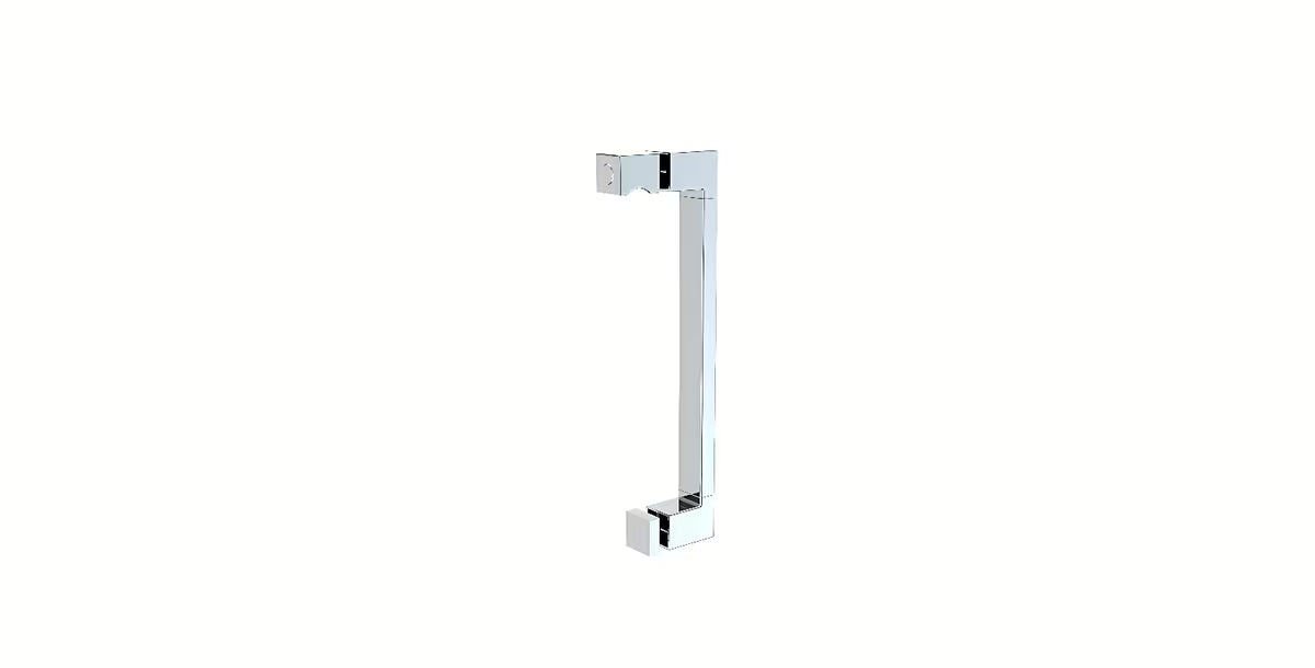 Kromiran ročaj SAT Tex pro tuš kabine Anima iz ABS plastike z razmakom med vijaki 19,2 cm.
