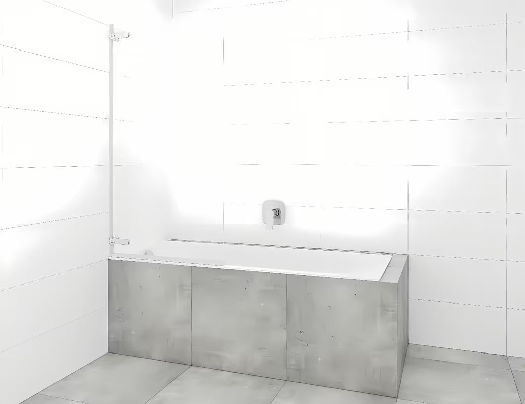 Stena za Kopalno Kad SAT Tgd New 150x80 cm s prozornim steklom in profilom v sijajnem kromu