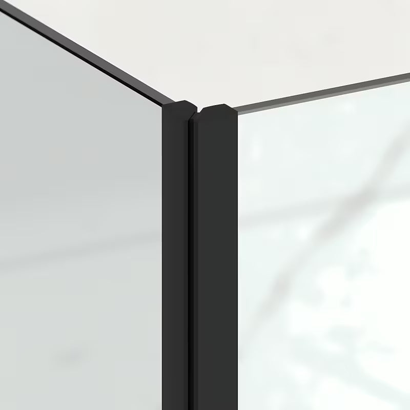 Kvadratni bezokvirni tuš kabina SAT Tgd New 90x90 cm u crnoj mat boji s prozirnim staklom