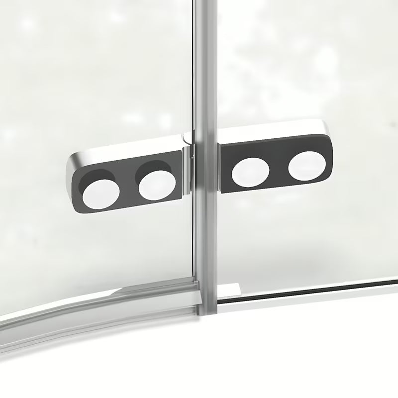 Polkrožna tuš kabina SAT Tgd New 100x100 cm u krom izvedbi s prozirnim staklom i vratima na šarke