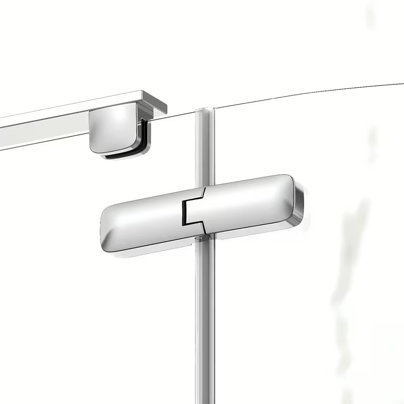 Polkrožna tuš kabina SAT TGD New 90x90 cm u krom izvedbi s prozirnim staklom i vratima na šarke