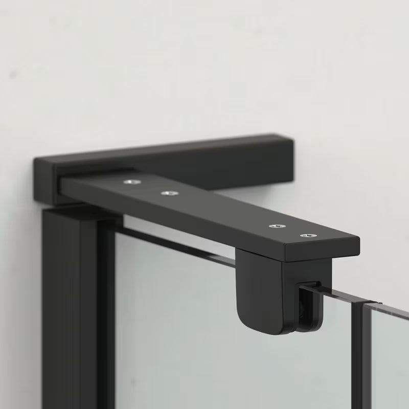 Pravokutni tuš paravan bez okvira tuš kabina SAT Tgd New 100x90 cm u mat crnoj boji s prozirnim staklom