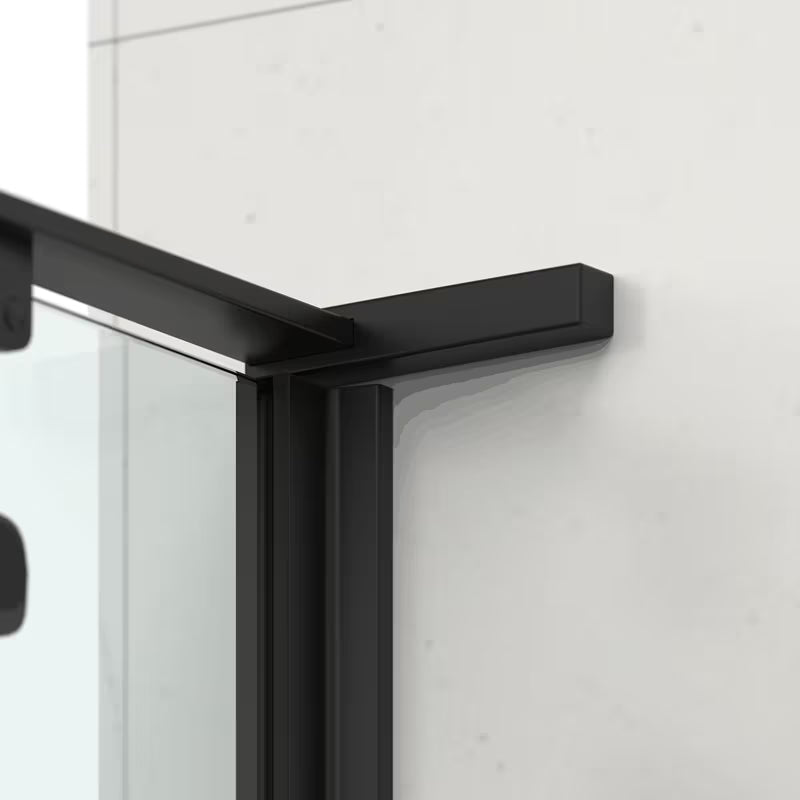 Pravokutni tuš paravan bez okvira tuš kabina SAT Tgd New 100x90 cm u mat crnoj boji s prozirnim staklom