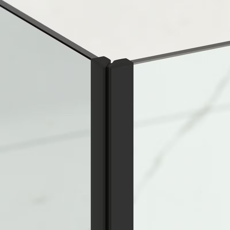 Pravokutni tuš paravan bez okvira tuš kabina SAT Tgd New 120x90 cm u mat crnoj boji s prozirnim staklom.