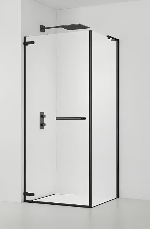 Pravokotna tuš kabina SAT Tgd New 100x80 cm u mat crnoj boji s prozirnim staklom