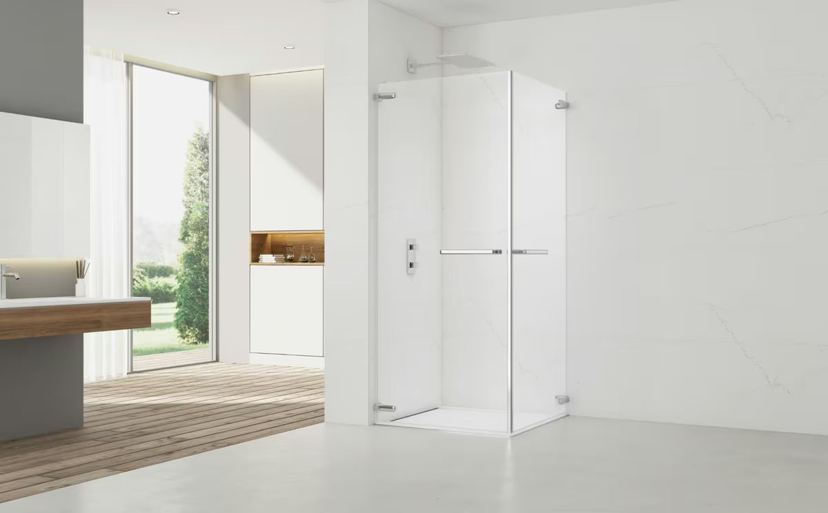 Pravokutna tuš kabina bez okvira tuš kabina SAT Tgd New 90x80 cm u krom izvedbi s prozirnim staklom