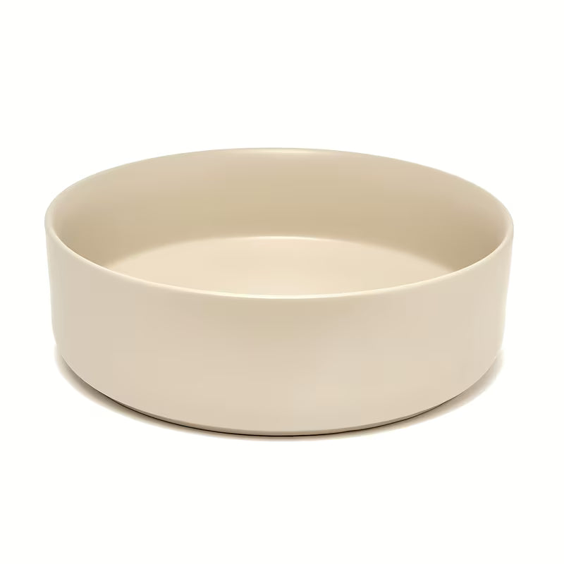 Okrugli umivalnik na ploščo SAT Mood u mat bež boji brez odprtine za armaturo i brez preliva.