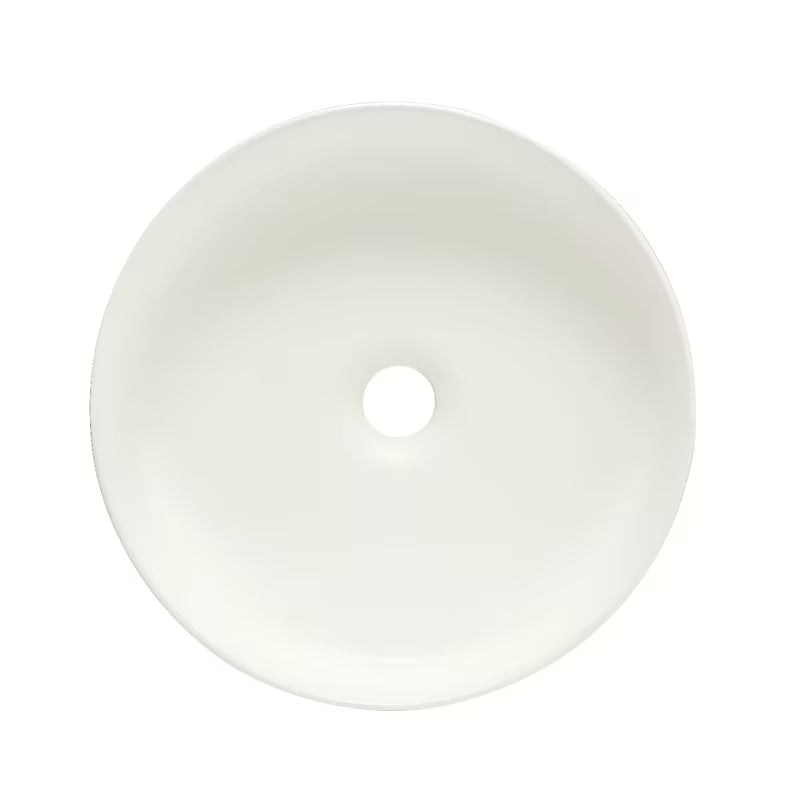Okrugli umivalnik na ploščo SAT Mood od bijele mat keramike brez odprtine za armaturo i brez preliva.