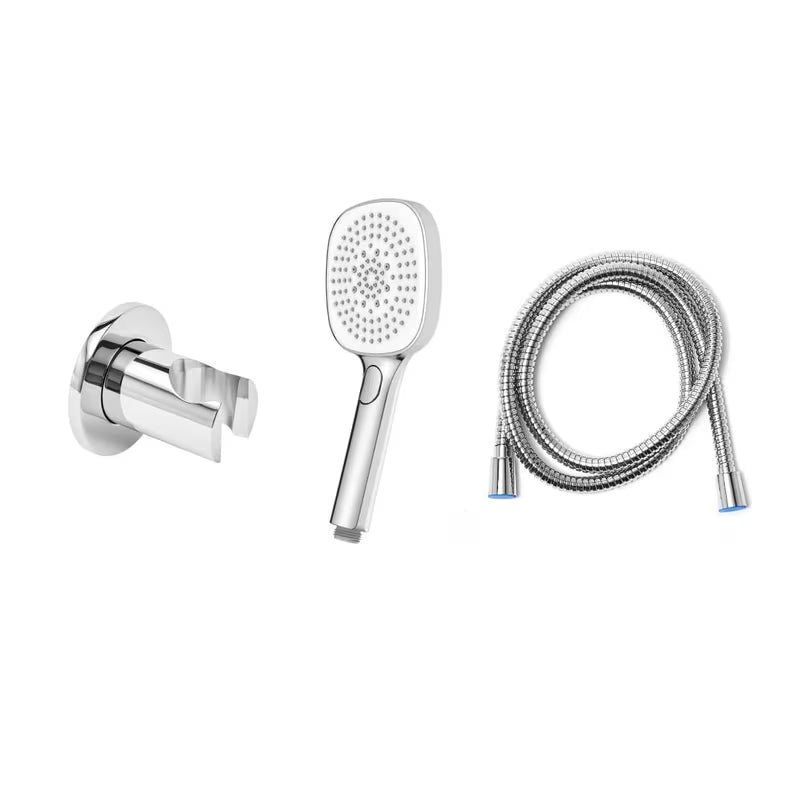 Kromirani komplet za kad SAT s ručnim tušem i crijevom s tri vrste mlaza.