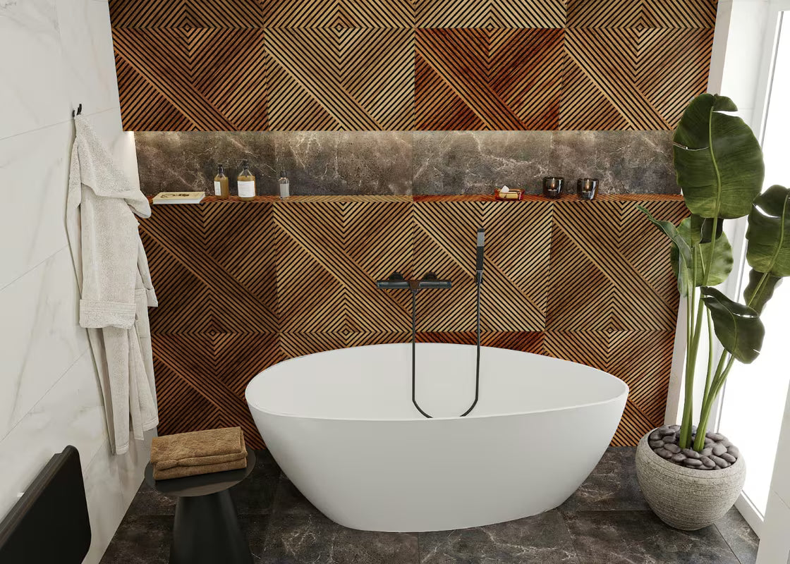 Samostoječa kad SAT od lijevanog mramora 156x71 cm u lijevoj i desnoj izvedbi