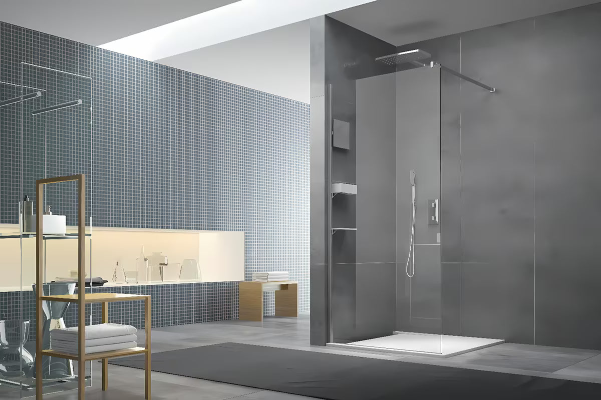 Bijela škatla polica SAT Walk-In pro tuš kabina, prikladna pro za lijevu i desnu orijentaciju