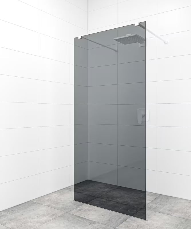 SAT Walk-in tuš stena Walk-In 120 cm v beli barvi iz prozornega varnostnega stekla