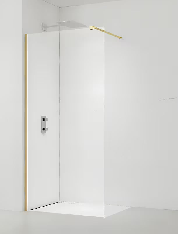 SAT Walk-in tuš stena Walk-In 140 cm v medeninasti izvedbi s prozornim steklom