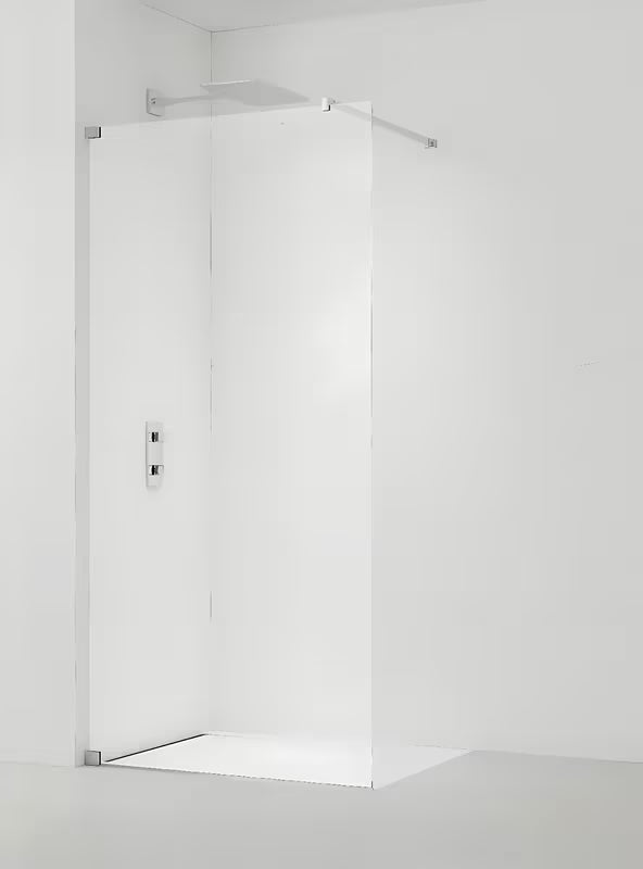 Tuš stena SAT Walk-in 60x200 cm v sijajnem kromu s prozornim steklom in površinsko obdelavo EasyClean.