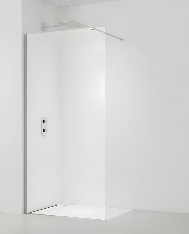Tuš stena SAT Walk-in 60x200 cm s prozornim steklom in profili v sijajnem kromu.