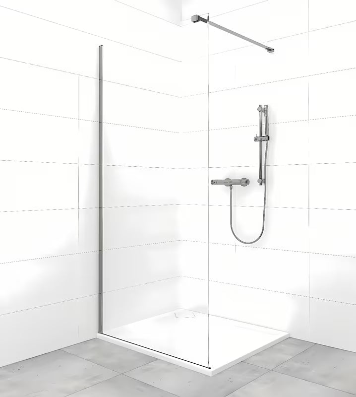 SAT Walk-In tuš stena walk-in 70 cm s prozornim steklom in črnimi profili