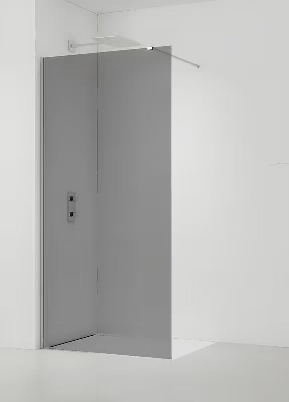 SAT Walk-in tuš stena Walk-In 80 cm z neprosojnim dimljenim steklom in profili v sijajnem kromu