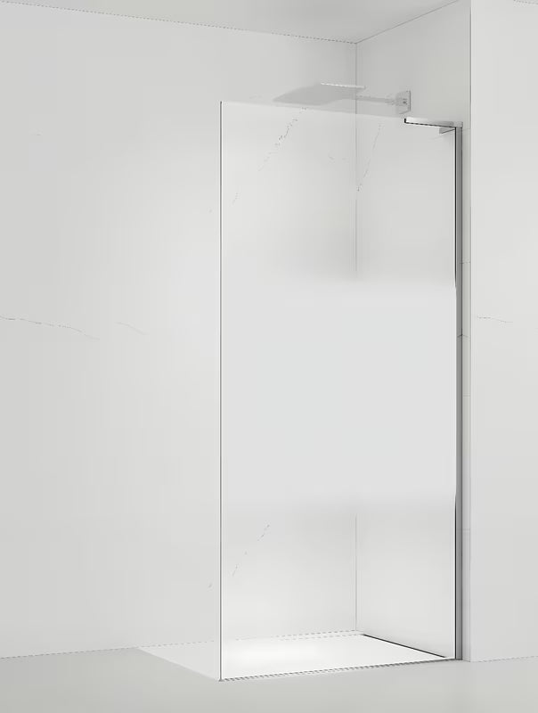 Walk-in tuš stena SAT Walk-in 80 cm v krom izvedbi s prozornim steklom in intimnim pasom