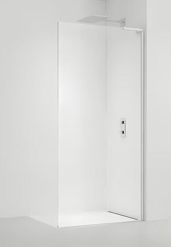 Bela tuš stena walk-in SAT Walk-in 80 cm s prozornim varnostnim steklom in premazom EasyClean