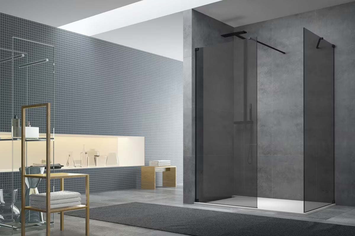SAT Walk-in tuš stena Walk-In 120x90 cm u crnoj boji s neprozirnim zatamnjenim staklom