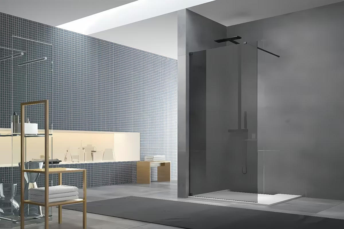 SAT Walk-in tuš stena Walk-In 100 cm sa zatamnjenim neprozirnim staklom i crnim profilima