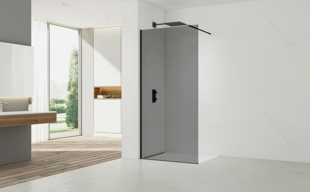 SAT Walk-in tuš stena Walk-In 120 cm u crnoj boji s neprozirnim dimljenim staklom