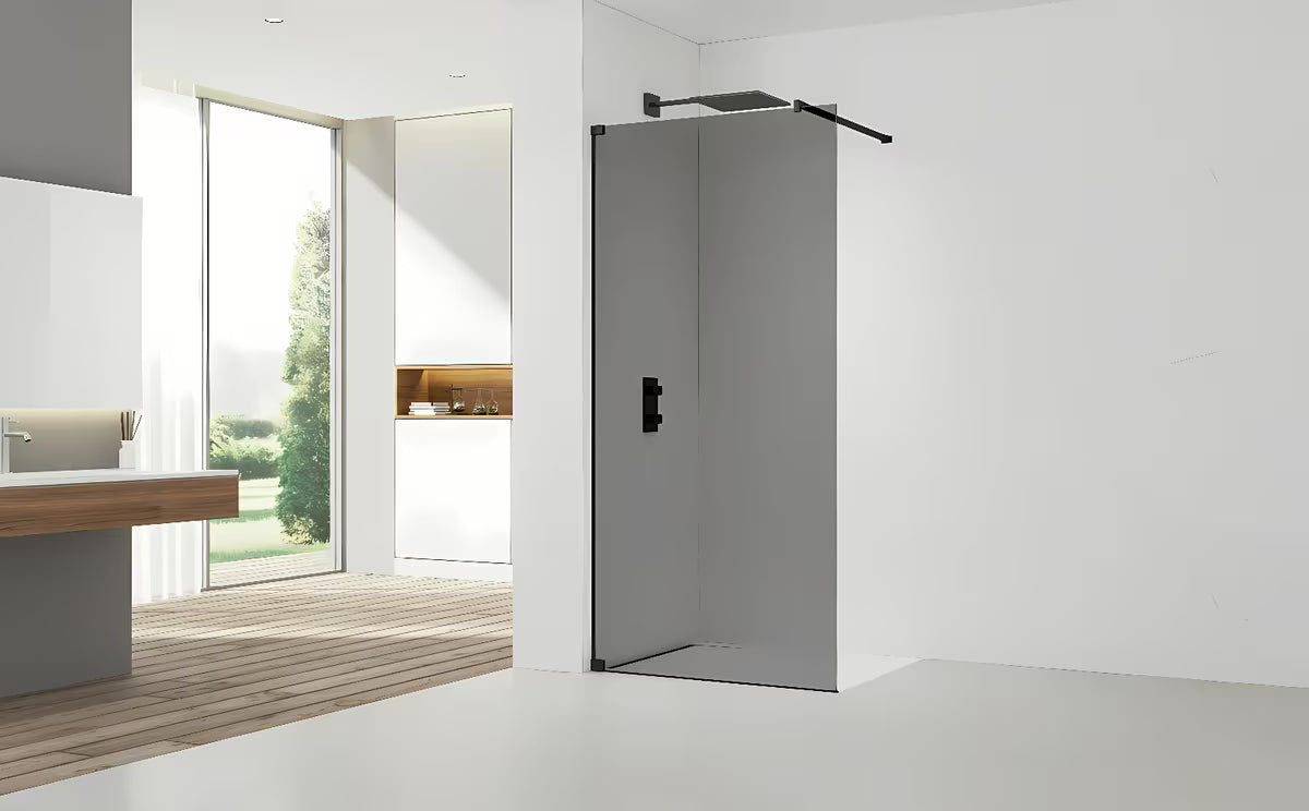 SAT Walk-in tuš stena Walk-In 80 cm u crnoj izvedbi sa zatamnjenim neprozirnim staklom