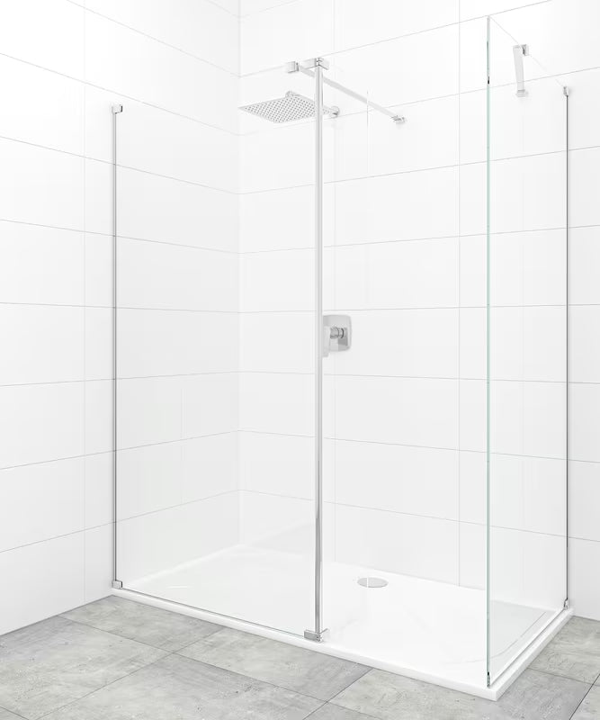 SAT Walk-in tuš stena Walk-In 100x90 cm u sjajnom kromu s prozirnim staklom bez dekora