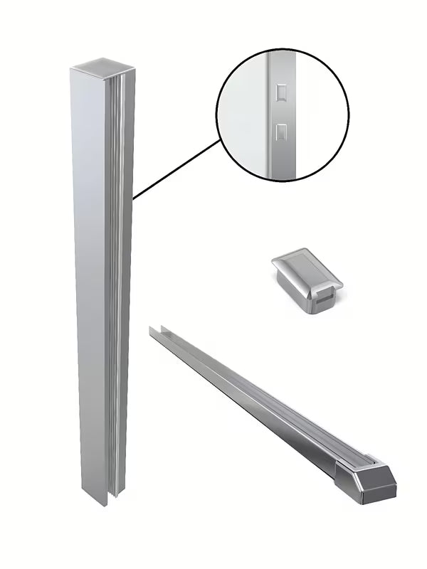 Walk-in tuš stijena SAT Walk-in 100 cm s prozirnim staklom i kromiranim stabilizatorom