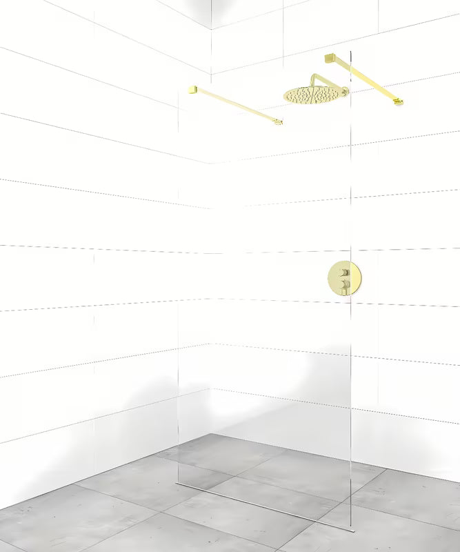 SAT Walk-in tuš stena Walk-In 110 cm sa zlatnim stabilizacijskim šipkama i prozirnim staklom