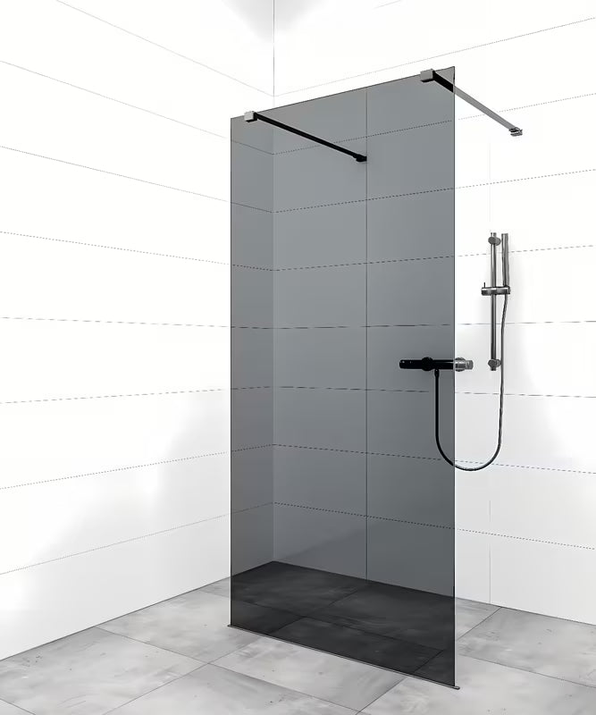 SAT Walk-in tuš stena Walk-In 100 cm u crnoj izvedbi sa sigurnosnim staklom i premazom EasyClean.