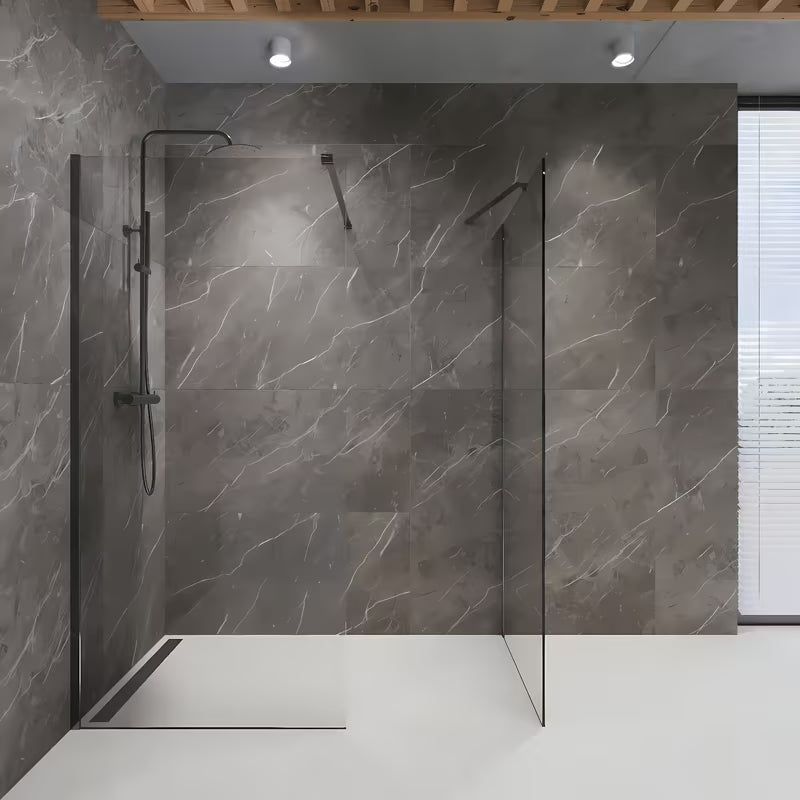 SAT Walk-in tuš stena Walk-In 100 cm s prozirnim staklom i PVD Gun metal profilima