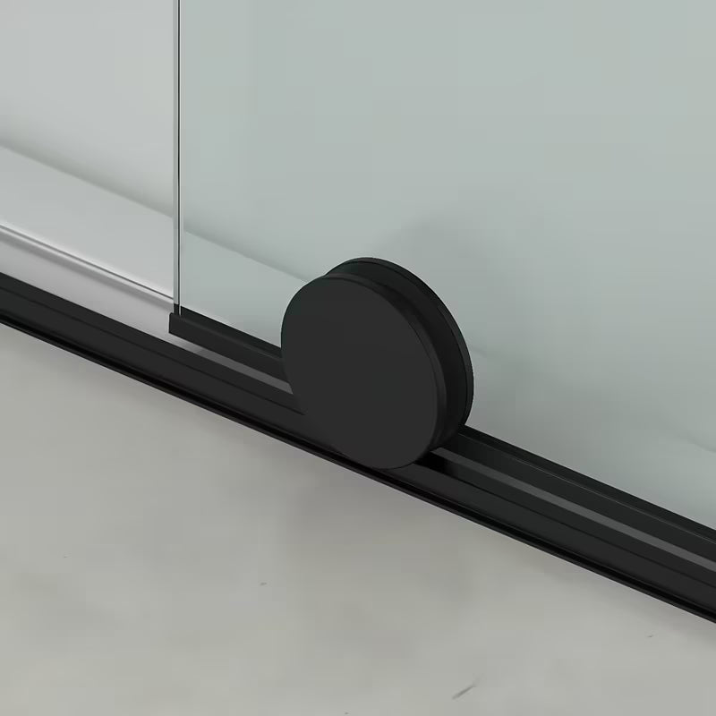 Drsno tuš vrata SAT Xmotion 110 cm v črni barvi s prozornim steklom v brezokvirni izvedbi.