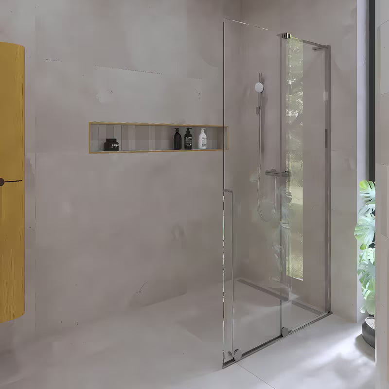 Tuš stena Walk-In SAT Walk-In Xmotion 120 cm v sijajnem kromu s prozornim steklom in obdelavo Easy Clean.