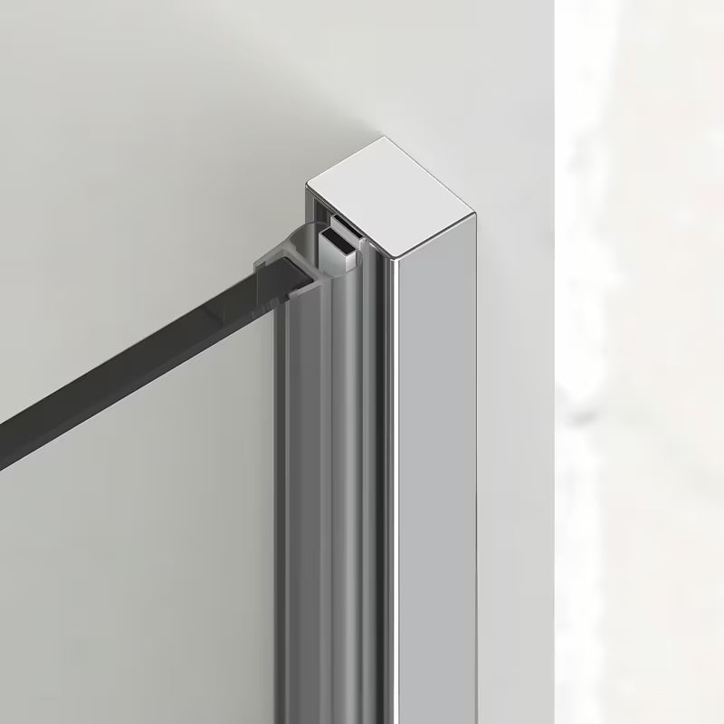 Tuš vrata SAT Walk-In Xmotion za nišo 140 cm v sijajnem kromu s prozornim steklom in drsnim sistemom