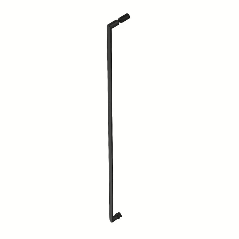 Tuš vrata za nišo SAT Xmotion 140 cm v črni barvi s prozornim steklom in drsnim odpiranjem.