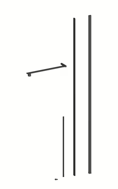 Pravokotna tuš kabina SAT Walk-In Xmotion 100x80 cm u crnoj izvedbi s prozirnim staklom i kliznim vratima.