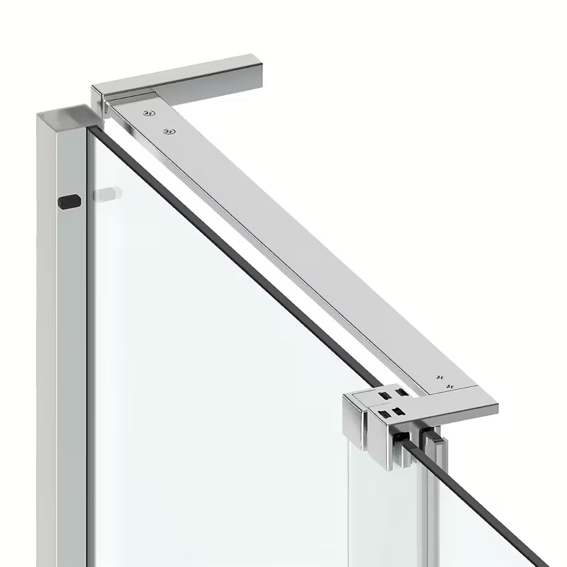 Tuš kabina SAT Walk-In Xmotion 100x80 cm u sjajnom kromu s prozirnim staklom i kliznim vratima.