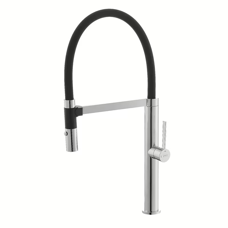 SIKO enoročna stoječa armatura za pomivalno korito crni krom s tušem pričvršćenim magnetom