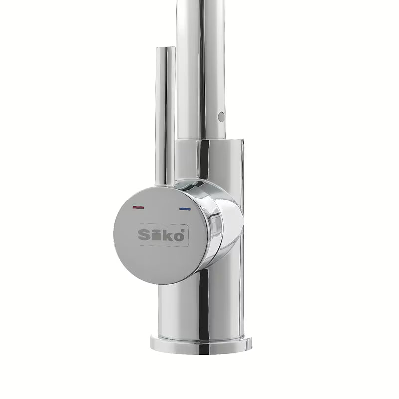 Kromirana armatura za pomivalno korito SIKO Chrome z izvlečno prho i zakretnim krakom