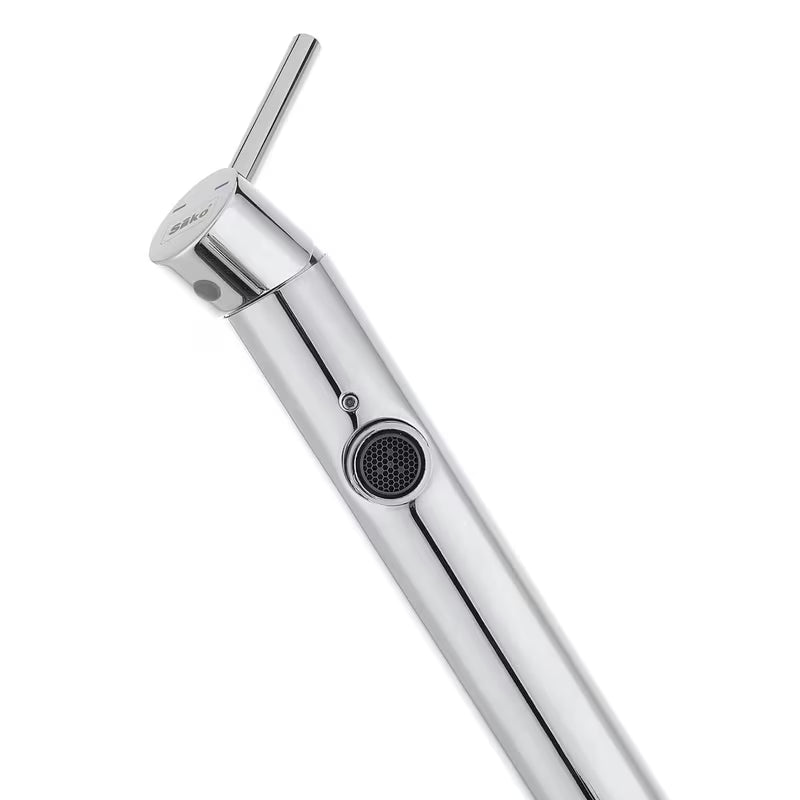 Kromirana armatura za pomivalno korito SIKO Chrome s uvlačnim pričvršćenjem pro za ugradnju ispod prozora i ručicom uz izljev