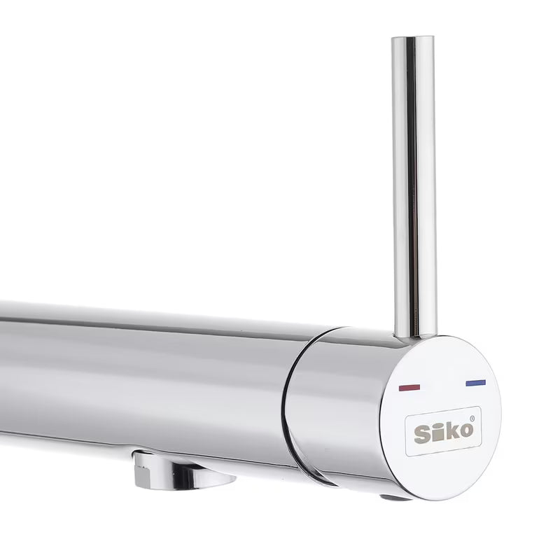 Kromirana armatura za pomivalno korito SIKO Chrome s uvlačnim pričvršćenjem pro za ugradnju ispod prozora i ručicom uz izljev