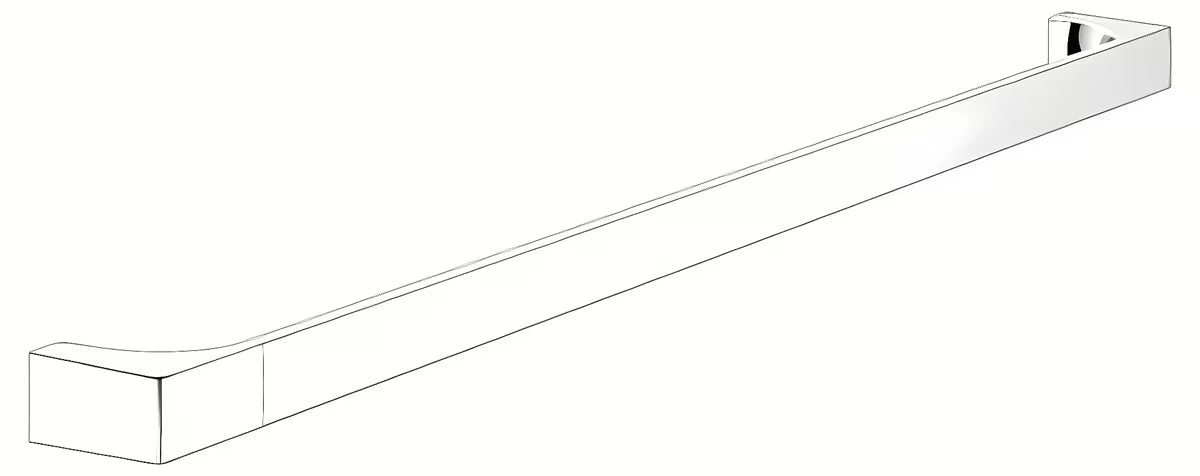 Kromirani držalo za brisače Keuco četvrtastog profila i sa skrivenim zidnim pričvršćenjem.