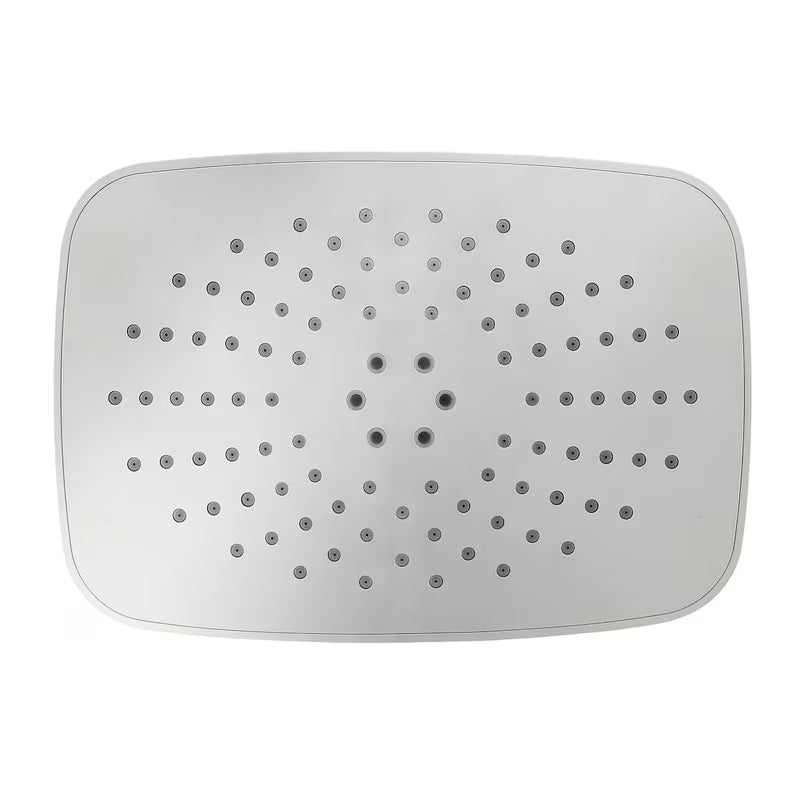 Pravokutna nadglavna prha SIKO Chrome u bijeloj/krom izvedbi s dvije funkcije mlaza.