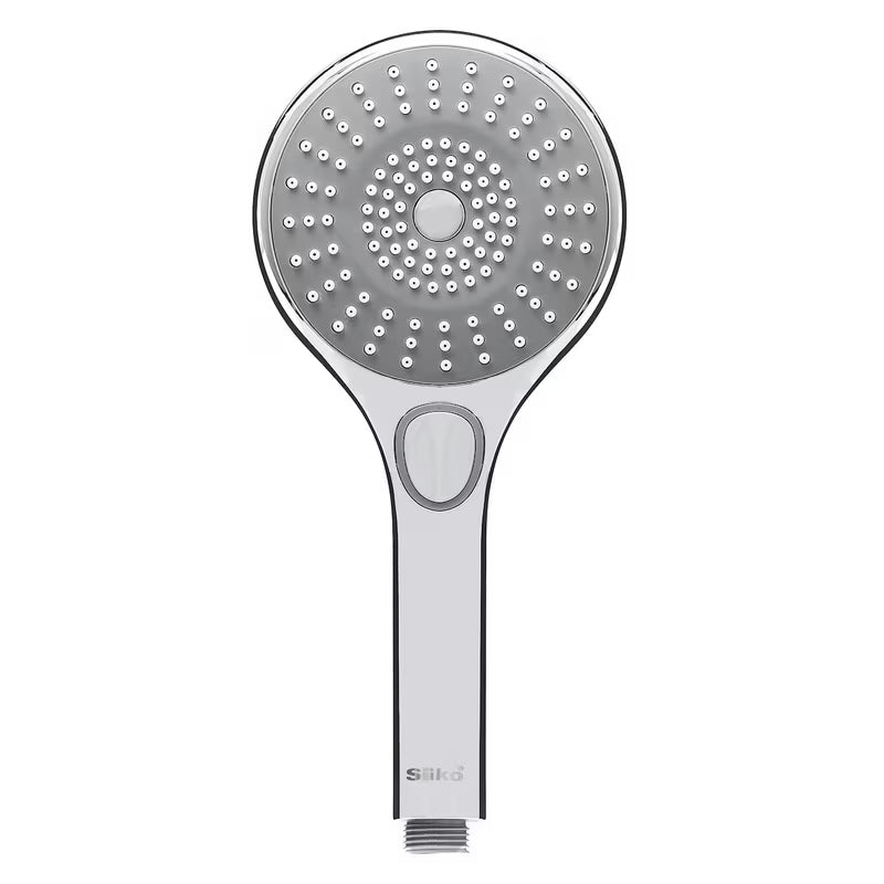 Kromirana ručna tuš slušalica SIKO promjera 115 mm s prebacivanjem 3 mlaza tipkom.