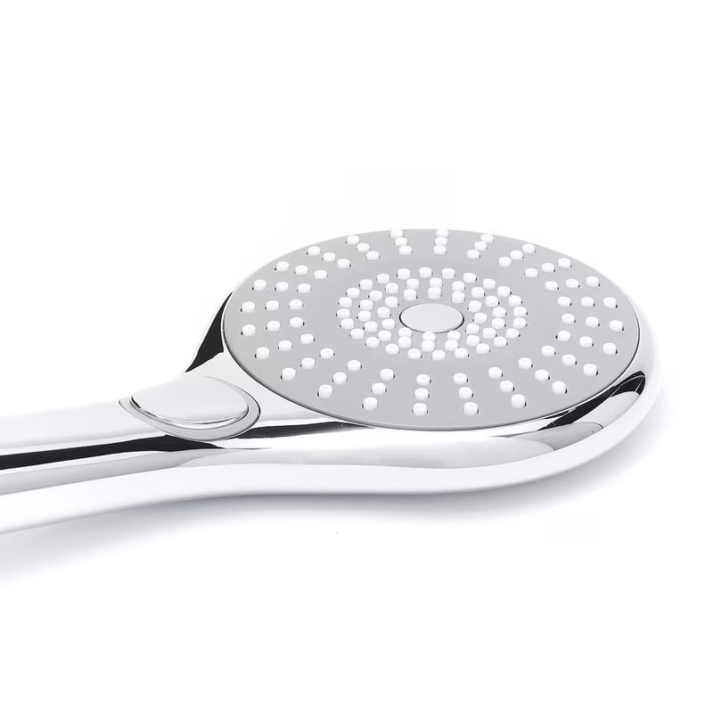 Kromirana ručna tuš slušalica SIKO promjera 115 mm s prebacivanjem 3 mlaza tipkom.