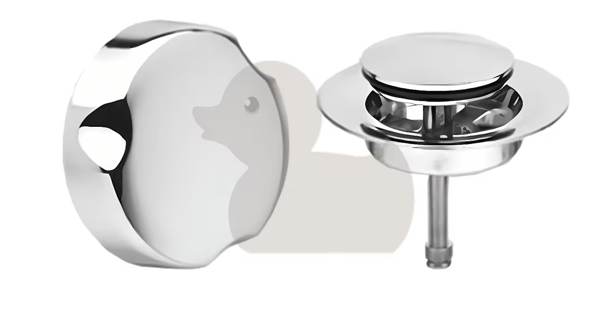 Kromirani sifon za kad avtomatik Silfra s metalnim čepom i metalnim upravljačkim gumbom