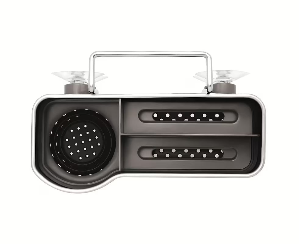 Držalo za gobico Simplehuman Sink caddies iz krtačenega nerjavečega jekla z nosilcem in priseski