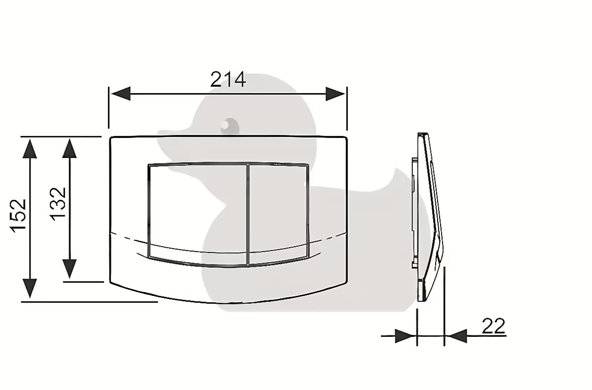 Bijela dvokoličinska aktivirna tipka Tece Ambia pro WC školjka pro za dvokoličinsko ispiranje