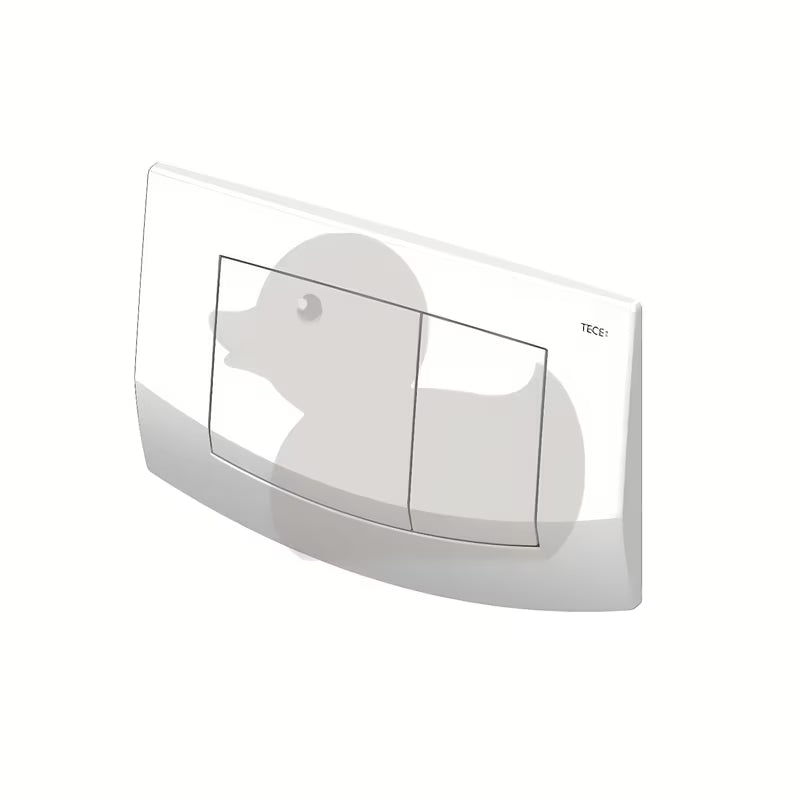 Bijela dvokoličinska aktivirna tipka Tece Ambia pro WC školjka pro za dvokoličinsko ispiranje